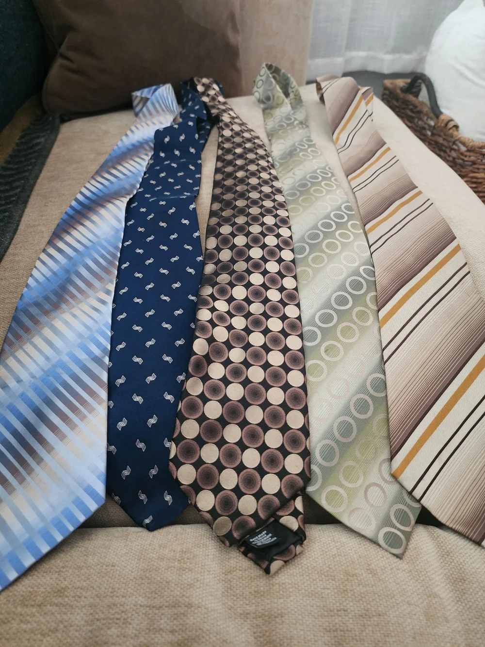 Alfani Men's Silk Tie Set in Blue, Navy, Brown, Green & Tan